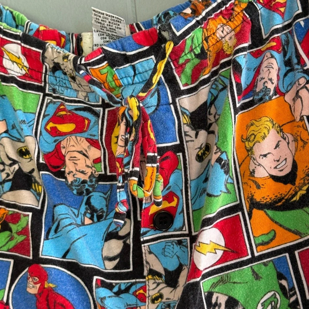 Vintage DC Comics Originals Justice League Pajama Pants Mens XL Comic Print